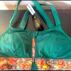 SheFit adjustable high impact sports bra size medium emerald green